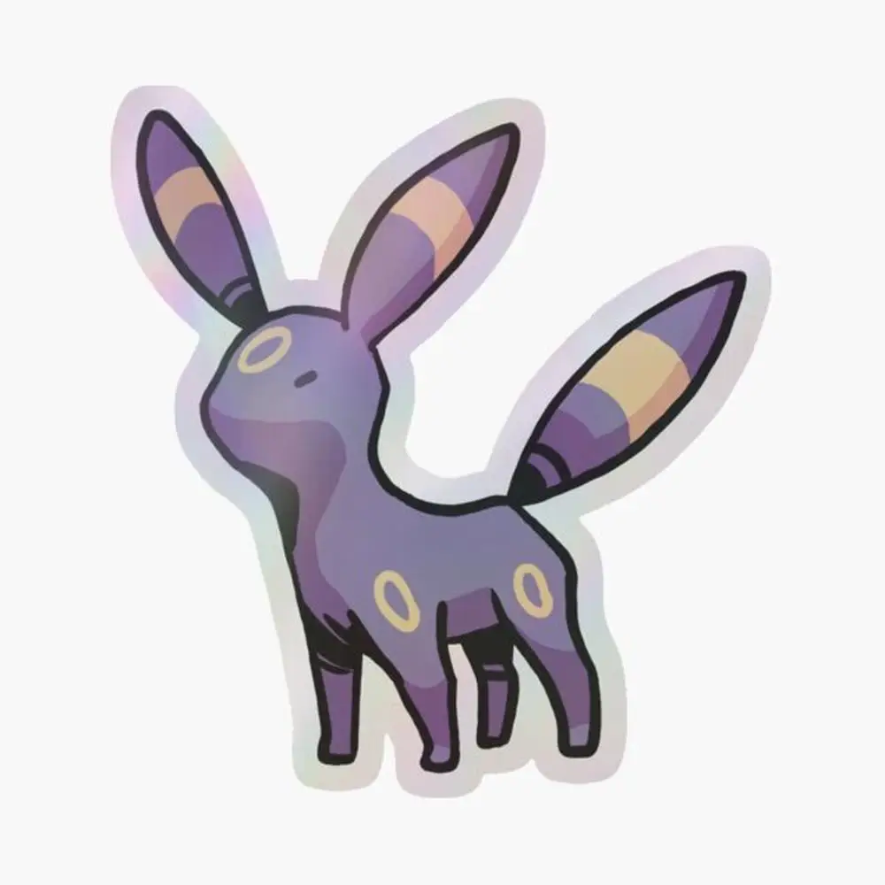 

Umbreon Holographic Sticker for Laptop Decor Bedroom Car Cute Cartoon Art Fashionable Public Suitcase