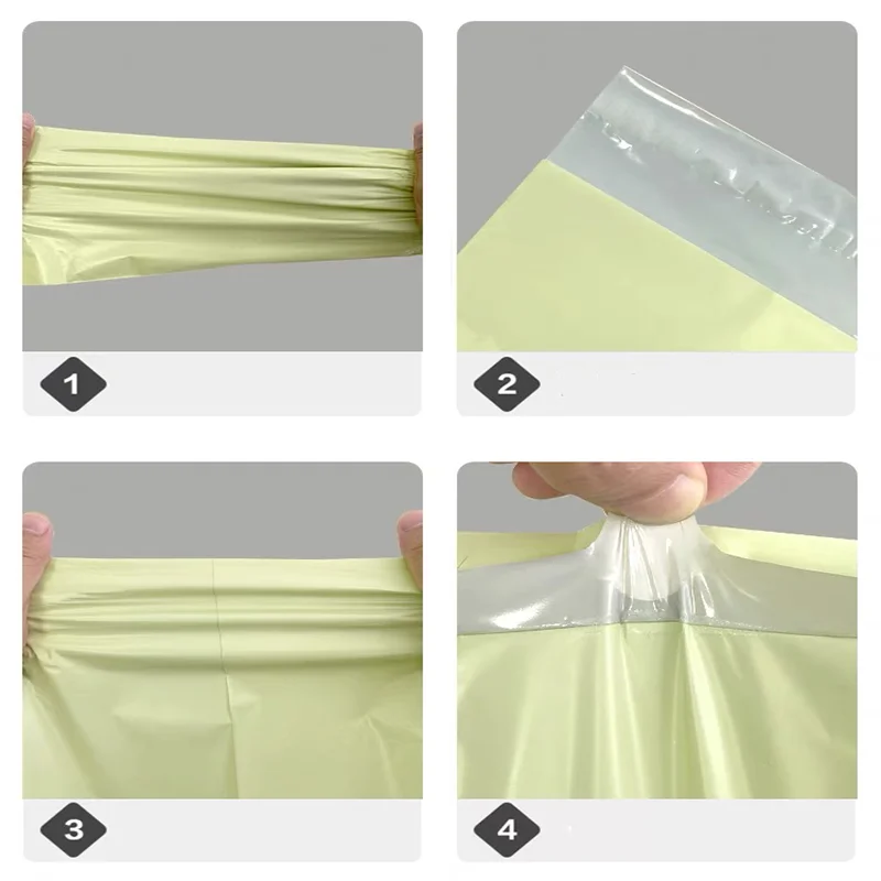 50PCS Shipping Bags Opaque PE Plastic Express Envelope Storage Cream Apricot Color Mailing Bags Self Adhesive Seal Courier Bag