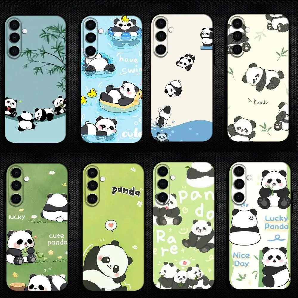 

Cute Panda Phone Case For Samsung Galaxy A73,A72,A71,A70,A53,A52,A51,Others Soft Black Cover