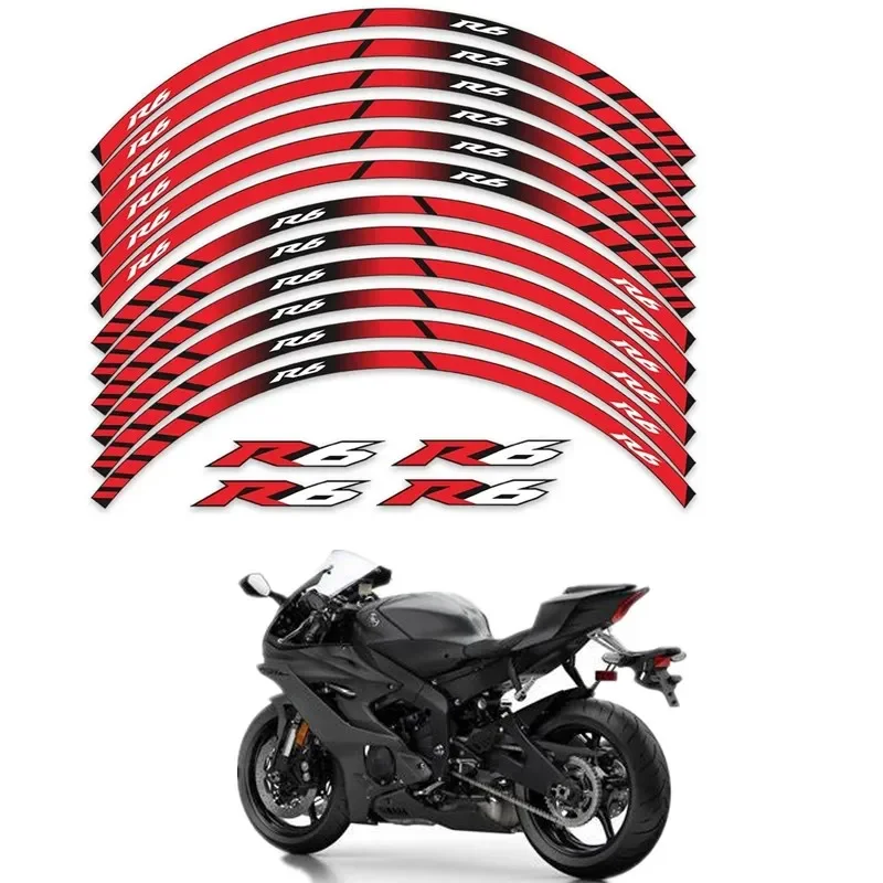 MOTO For YAMAHA YZF R6 YZF-R6 YZFR6 Motorcycle Parts Contour Wheel Decoration Decal Sticker - B