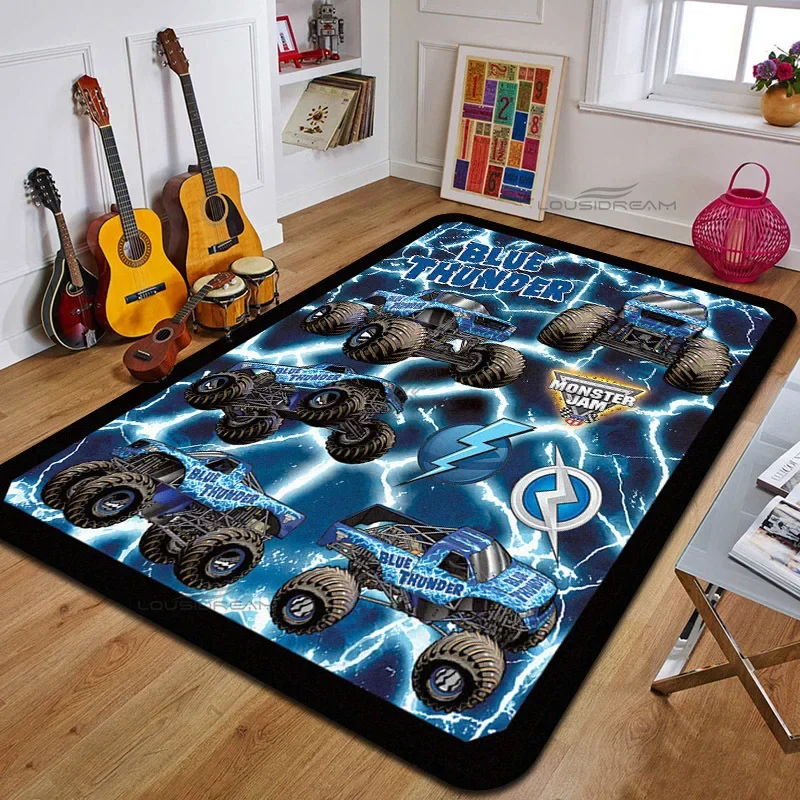 

Super Monster Truck Monster Jam Decorative Carpet Children's Bedroom Floor Pad Can Customize Rug Living Room Cushion Door Pad