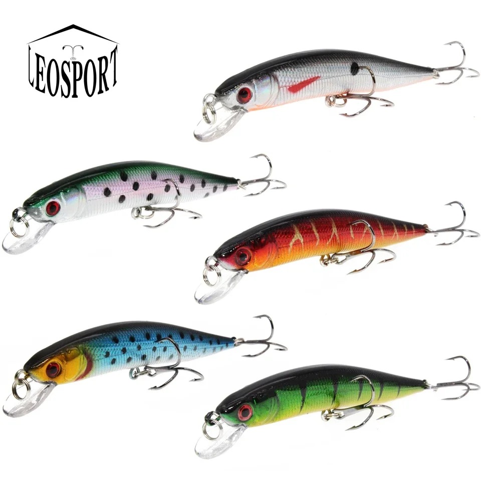 1PCS/lot 18 cm 8.2 g Fishing Lure Minnow Hard Bait with 2 Fishing Hooks Fishing Tackle Lure 3D Eyes Free Shipping