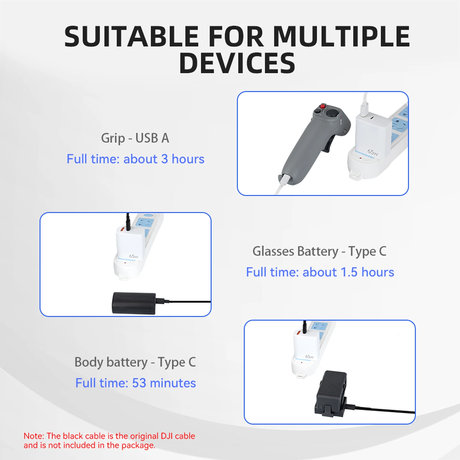 สำหรับ DJI Avata 65W Dual ช่องเสียบชาร์จสำหรับ DJI Mavic 3คลาสสิก Drone อุปกรณ์เสริม Fast Charge Gallium Nitride Charger QC3.0