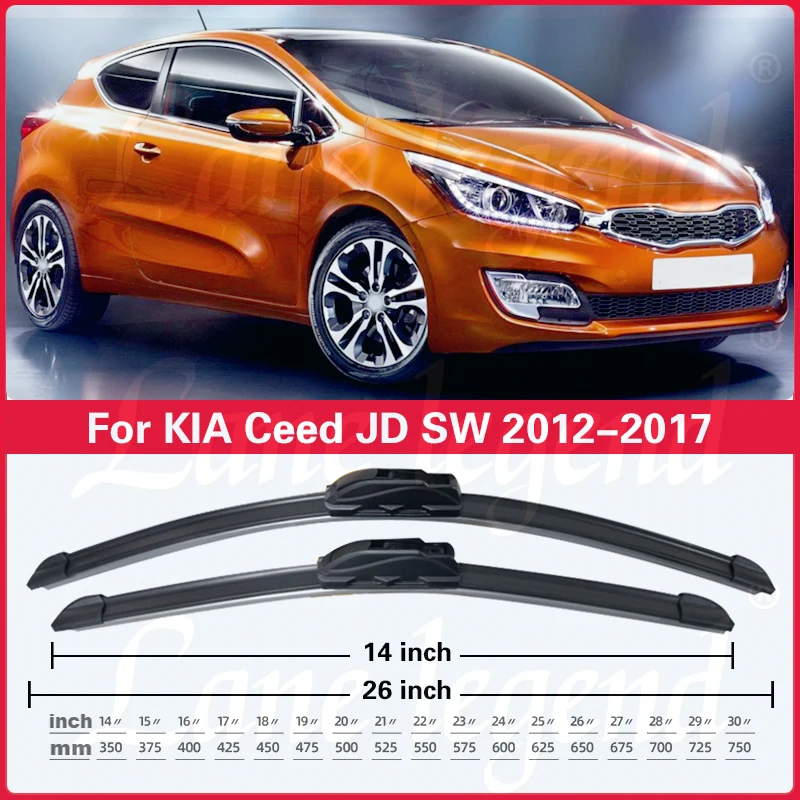 For Kia Ceed Cee d JD SW 2012 2013 2014 2015 2016 2017 Front Rear Wiper Blades Windshield Windscreen Car Accessories 26\