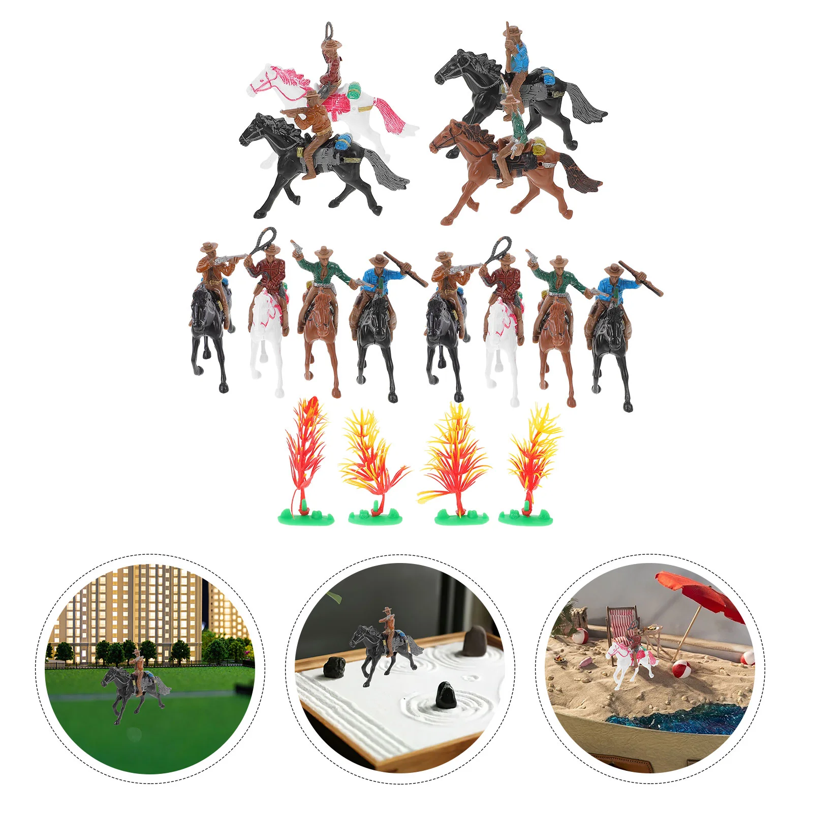

12 Pcs Model Western Decor Models Household Retro Figurines Desktop Adornments Plastic Home Decors Sand Table