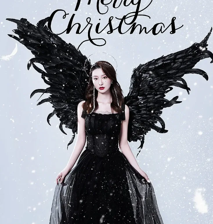 Dark Night Black Devil Photography Feather  Wings Super Large Photo Performance Cosplay Bar Show Props