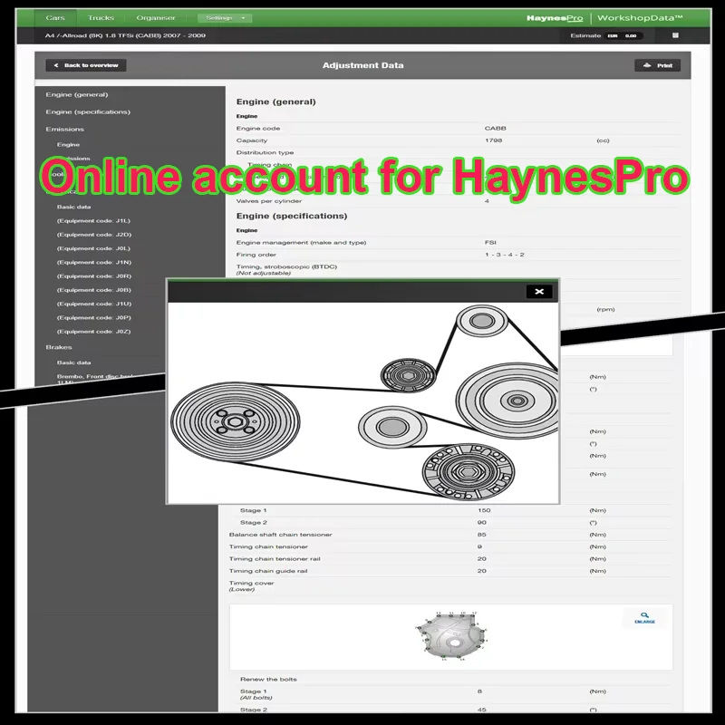 Software di Riparazione per Officina Haynespro 2026, Account Online, Database di Manutenzione Auto Haynes Pro per PC, Tablet e Telefono, Aggiornamento Gratuito