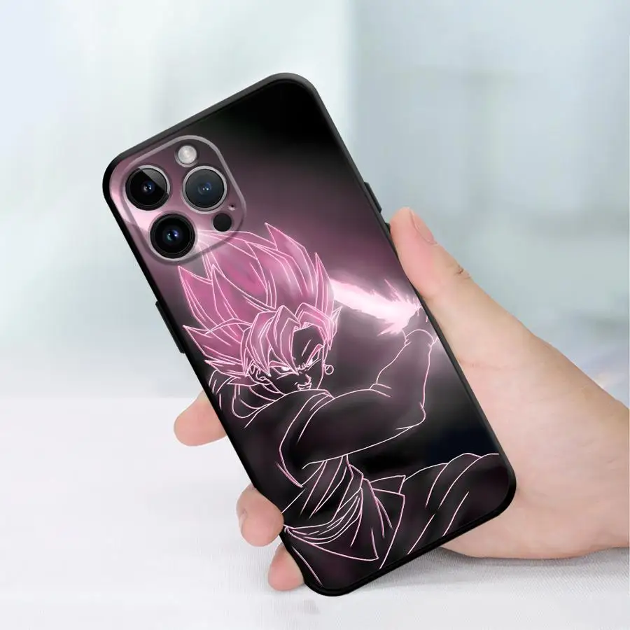 Black Soft Phone Cover Case for iPhone XS Max 7 8 17Air XR 13 12 11 17 Pro Max 15 16 14 Plus Dragon Ball Art Goku view 4
