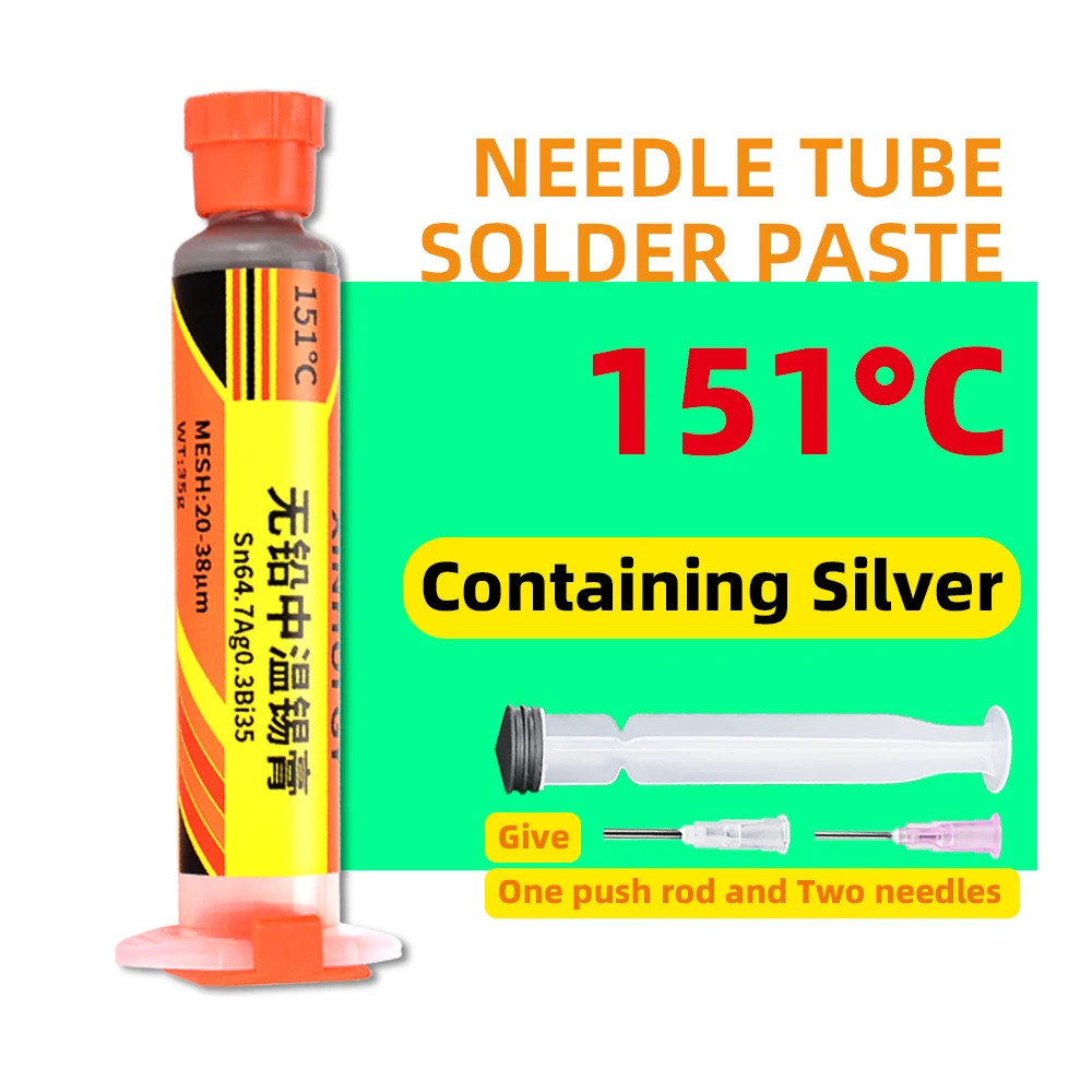 151 solder paste lead-free medium temperature solder paste electronic component chip BGA packaging SMT repair patch needle tube