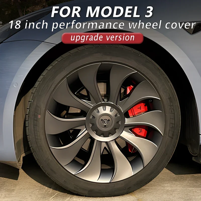 4PCS Hub Cap Car Replacement Wheel Cap Performance Automobile Hubcap Full Cover Accessories For Tesla Model 3 18 Inch 2020-2023