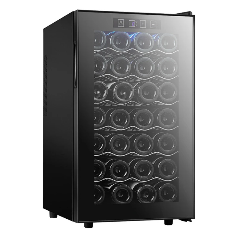 

68L 28 Bottles Electronic Thermostatic Wine Cabinet Small Wine Refrigerator Wine Cooler For Home Bar Office