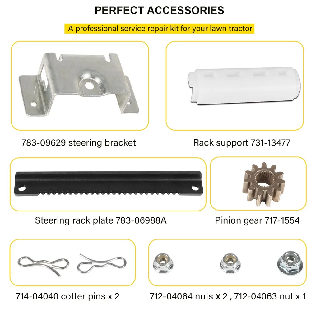 for 753-11064B CR12 Steering Service Kit Cub Cadet CC30 CC30H CC30E Hydro Mini Riders/MTD Columbia Craftsman R1000 Lawn Tractor