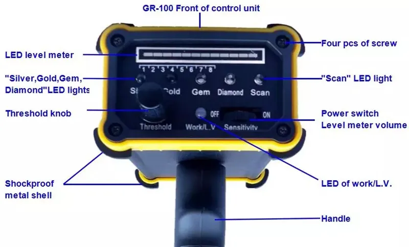 GR-100 gold  silver  gemstone and diamond underground metal detector