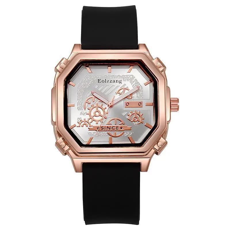 AL-96Reloj cuadrado para hombre, reloj de cuarzo de moda transfronterizo calado para hombre, reloj de pulsera de regalo lujoso para hombre