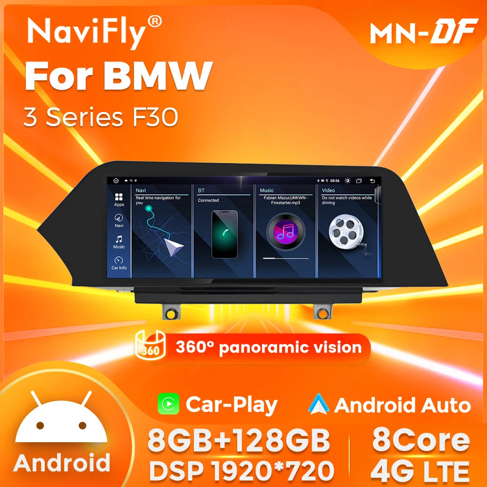 

NaviFly 360° panoramic vision 2DIN Car Radio Multimedia Video Player Stereo Car-play Auto For BMW 3 Series F30 F31 F32 F33 F34