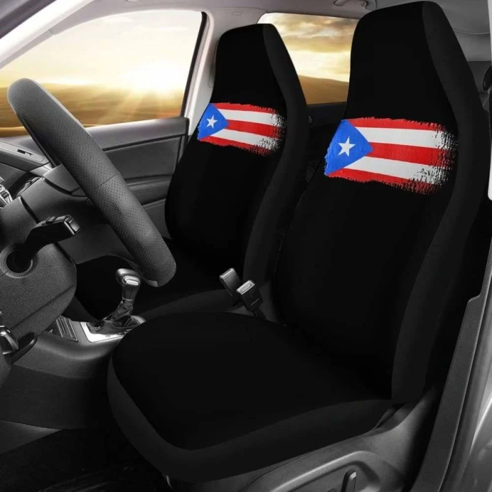 Puerto Rico Pride Car Seat Covers Pack of 2 Universal Front Seat Protective Cover