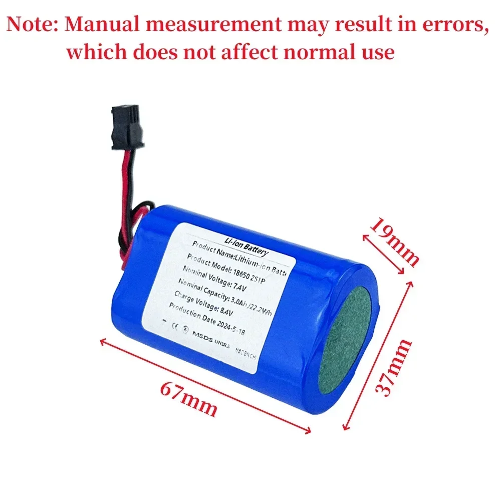 7.4V 2S1P 3000mAh18650 Lithium Battery Pack ,For Fishing LED Light Bluetooth Speaker 8.4V Emergency DIY Batteries