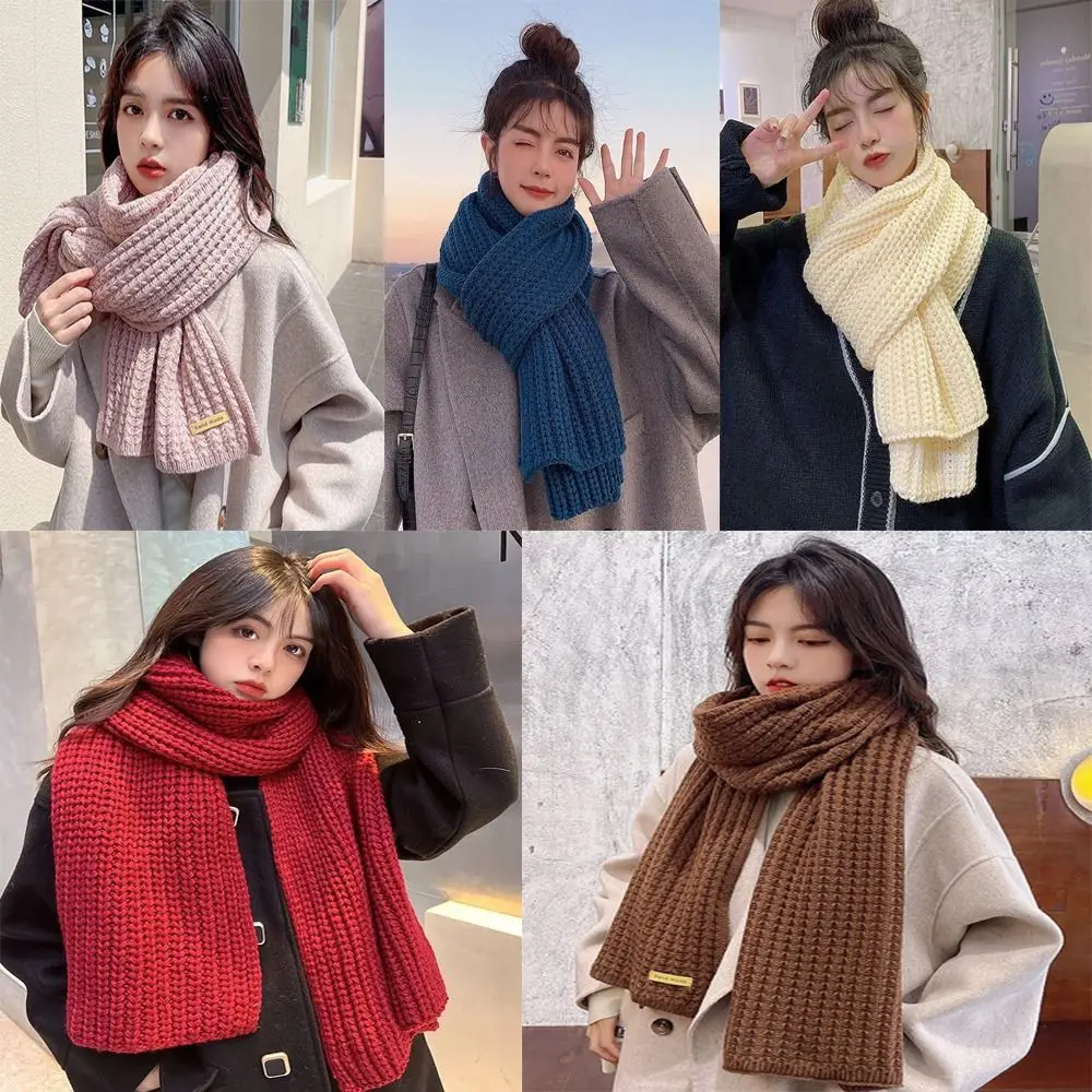 

Couple Warm Neck Cover Bib Thermal Neck Warmer Windproof Fashion Knitting Scarf Thickening Warm Tube Autumn Winter