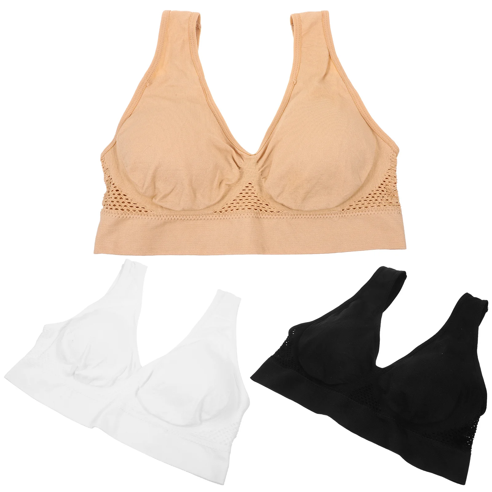 

3Pcs Plus Size Sports Bras Breathable Mesh Workout Bras for Women Gym Fitness Yoga Tops Supportive Comfort Gym Tops Women