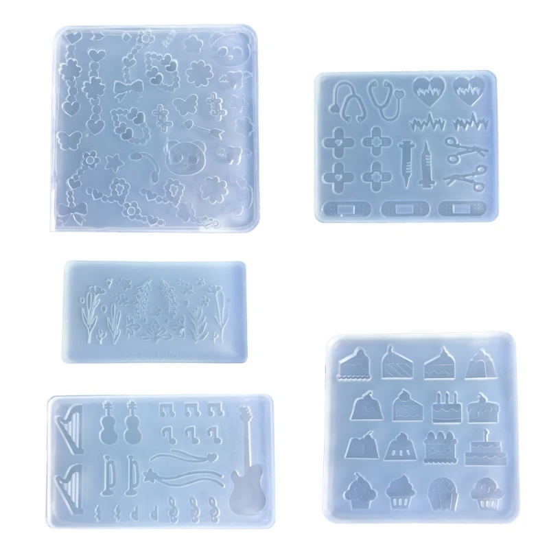 

Durable Silicone Mold Panda/Green Grass Flower Molds Drugs/Guitar/Cake Baking Mould Fondant Moulds Ornaments for Parties