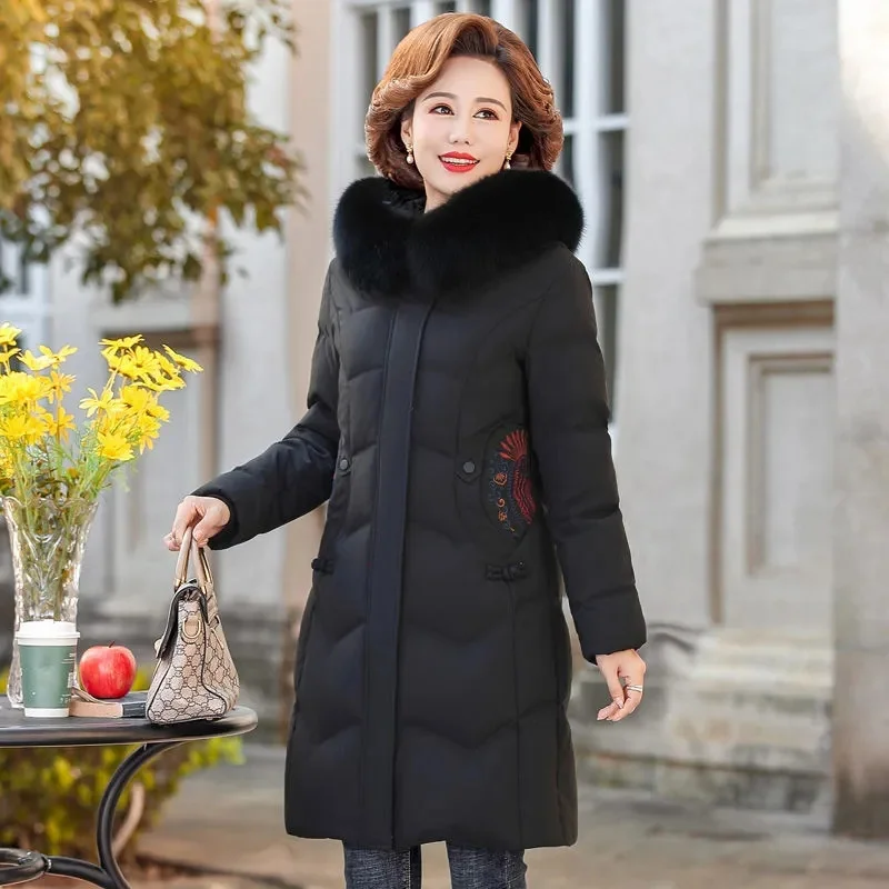 2024 New Women Winter Coat Big Fur Down Parkas Winter Hooded Coat Female Slim Winter jacket for Women Warm Long Parkas