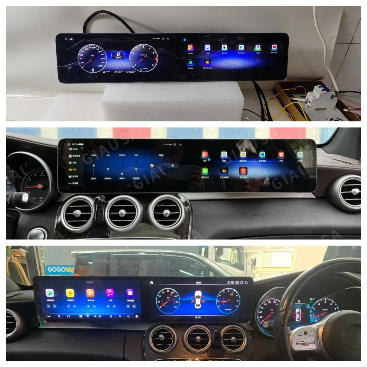 

Auto Radio For Mercedes Benz C Class W205 GLC X253 C180 C200 C220 C300 C350 2016-2022 Dual Screen Android Carplay GPS Car Radio