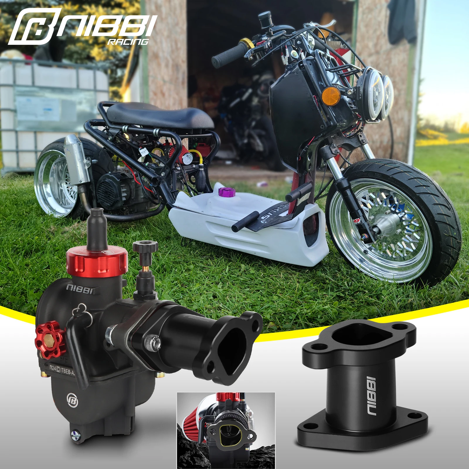 

NIBBI VM22/VM26 Carburetor Flange Adapter D Predator 212cc 196cc for Motorcycle Honda GX160 GX200 Engine Coleman CT200U BT200X