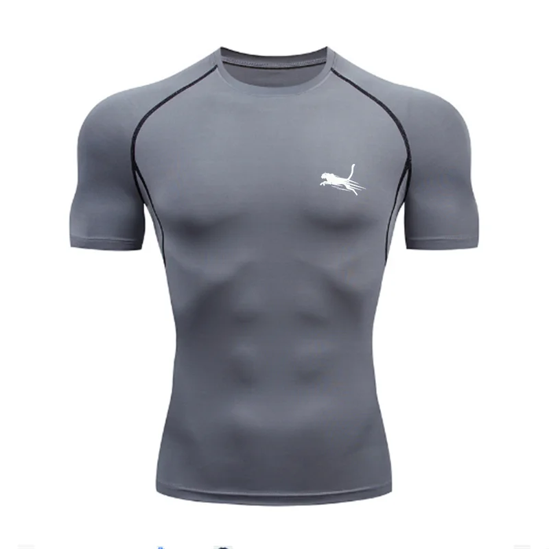 Herren Flight Print Schnelltrocknendes Kompressions-T-Shirt – Elastisches Slim Fit Sportshirt für Fitness, Laufen und Training – Detail 8