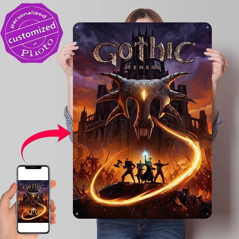 Gothic Remake Game Art 3D Texture Printed Poster Custom Vintage Metal Tin Plate Sign for Wall Art Decor Room Home Decorations