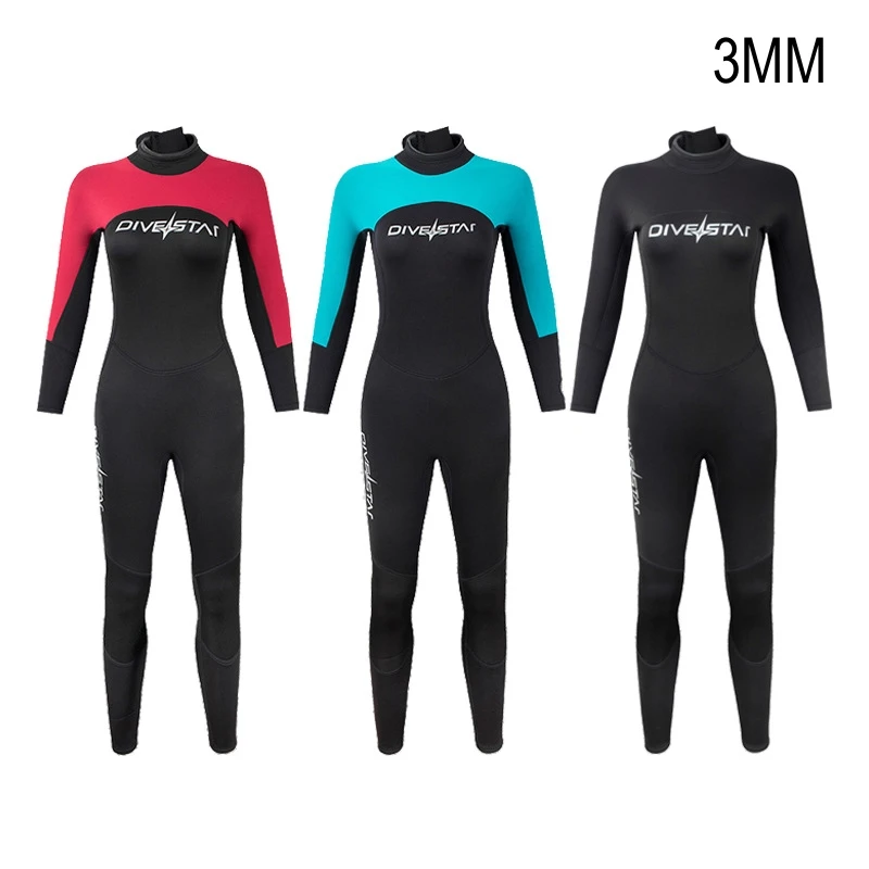 

3MM Women Scuba Full Body Snorkeling Surfing Keep Warm Swim WetSuit Neoprene Water Sport Spearfishing Kayaking Drift Diving Suit