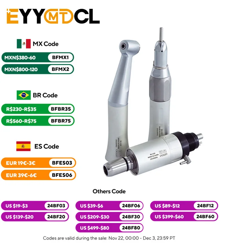 

Air Motor 2 Hole 4 Hole Contra Angle Handpiece Low Speed Straight Handpiece E-TYPE Push Button Dentistry Tool Air Turbine