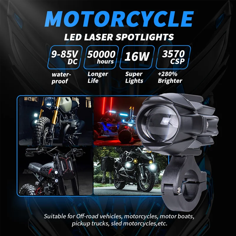 Motorcycle 6000K Headlight LED Auxiliary Fog Light Moto Driving Car Fog Spot Head Light Lamp for for BMW R 1200 GS Adventure LC view 5