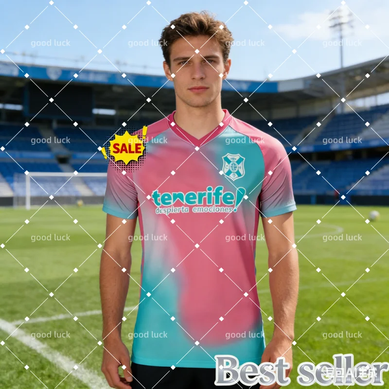 Nueva Camiseta de Fútbol Tenerife 2026 Thirty Kit, Camiseta Deportiva para Hombre de Secado Rápido y Transpirable, Ropa de Playa
