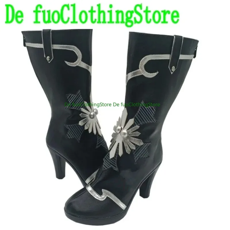 Defuo Black Butler Ciel Phantomhive Scarpe Cosplay Stivali Gioco Anime Gioco di ruolo Puntelli per feste di Halloween Scarpe Stivali
