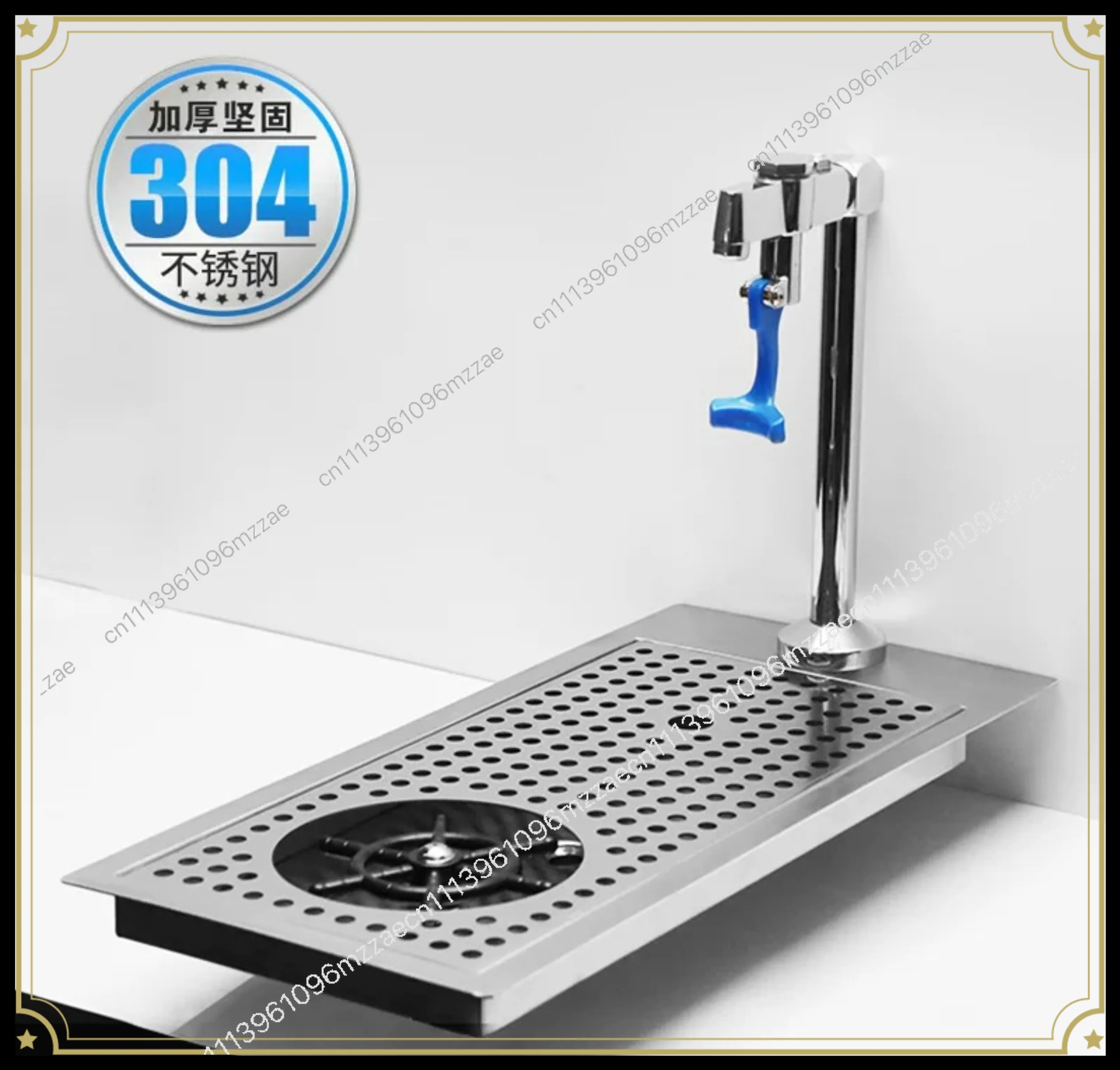 Stainless Steel Integrated Faucet High Pressure Cup Washer Bar Table Water Tray Thickened Embedded Multi-function