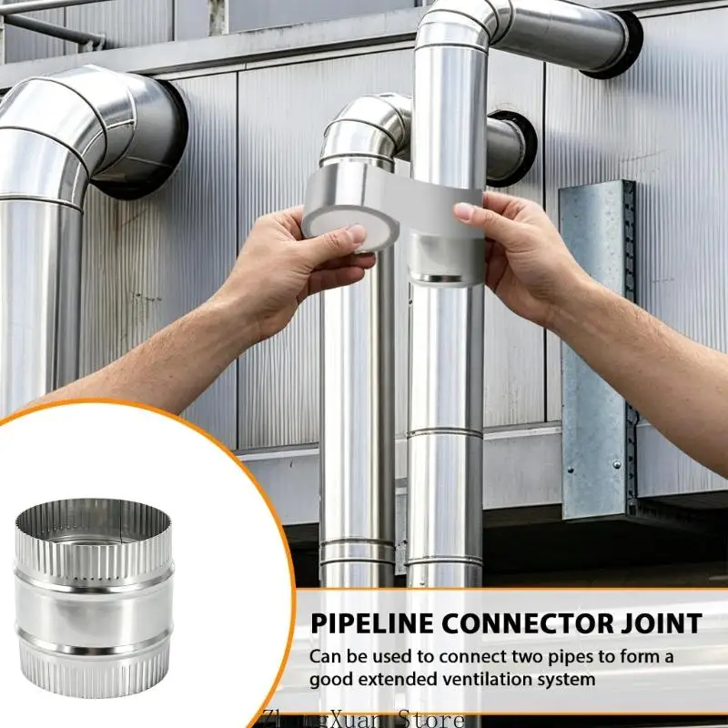 4-Zoll-HVAC-Luftkanalkupplung mit Slip-Fit-Enden für Schlauchwechsel 3XUF – Detail 3