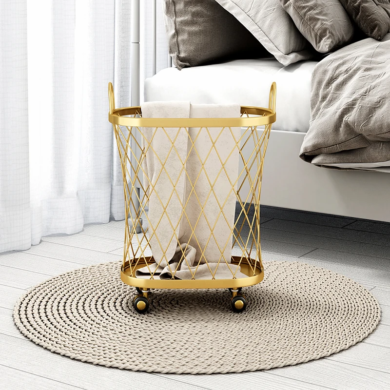 ‌Foldable Wheeled Laundry Basket-Nano Rustproof Storage Bin, Odorless Bathroom/Hamper Organizer, Collapsible Clothes Trolley