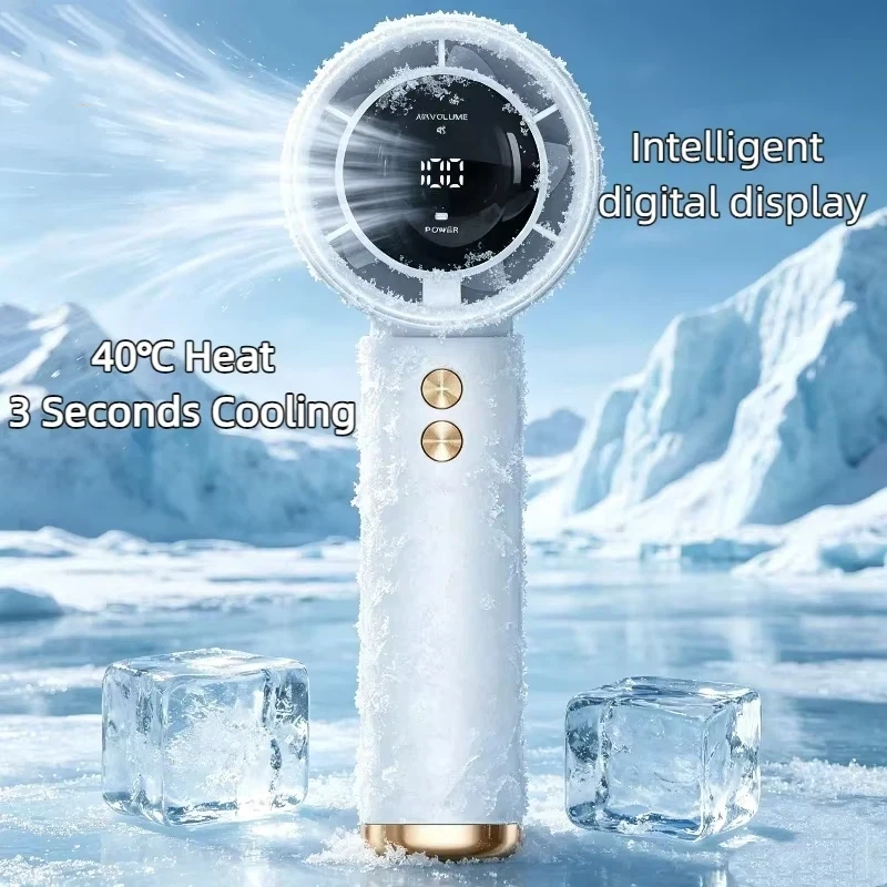 Lenovo Portable High Speed Cooling Handheld Fan Rechargeable 100 Speeds Adjustable Mini Foldable Air Cooling Turbo Fan