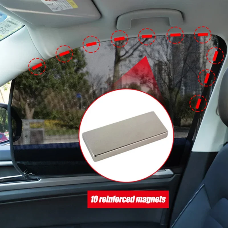 New 5D Carbon Mesh Car Side Windows Sunshade Summer Sunscreen Heat Insulation Sun Blind Cover Sun Visor Shield Sun Shade Curtain