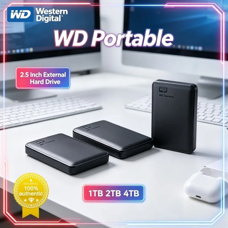 High Speed USB3.0 WD External Mobile Mechanical Hard Drive 2.5 Inch 2TB 4TB Portable Storage HDD For Notebook Desktop Computer