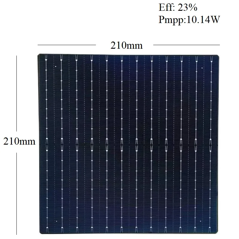 50 sztuk monokrystaliczny ogniwa słoneczne 210mm x 210mm Bifacial klasy 23% wysokiej wydajności do produkcji paneli słonecznych