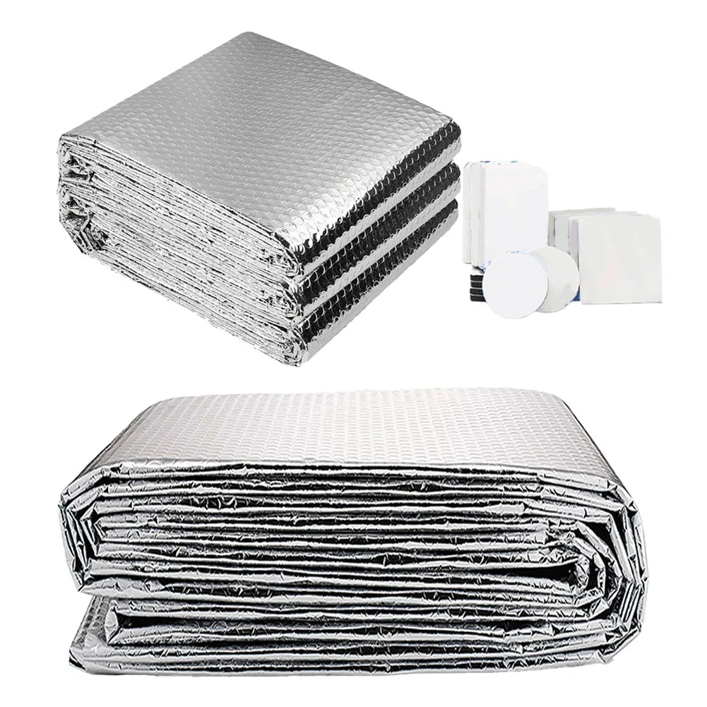 1pc Radiator Insulation Foil 5mX50cm Double Sided Aluminum Foil Insulation Sheet Reflective Film Thermal Insulation Film