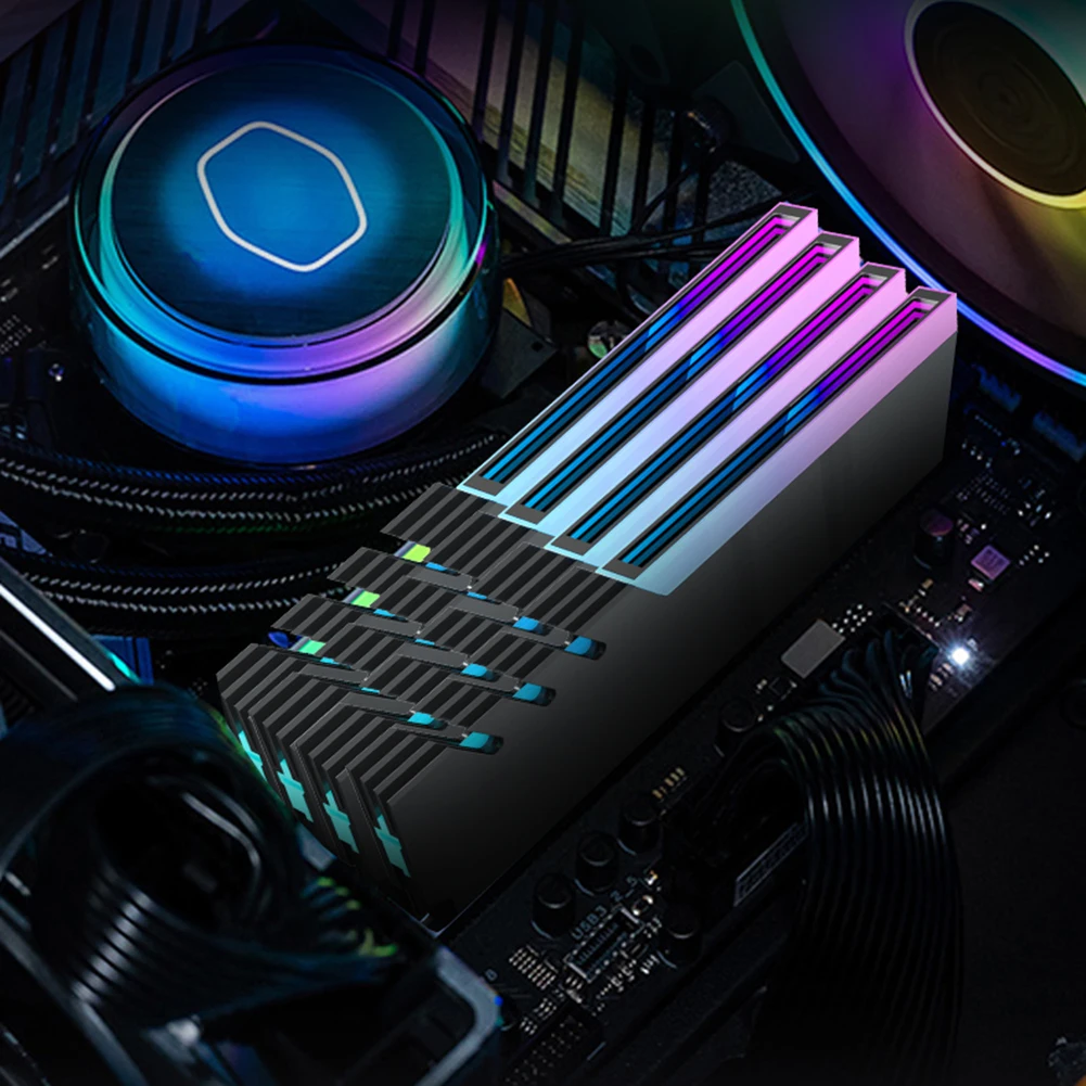 

Computer ARGB RAM Memory Heatsink Cooler DDR4 DDR5 Heat Cooler Radiator 5V 3PIN ARGB Heatsink Cooling PC Computer Accessories