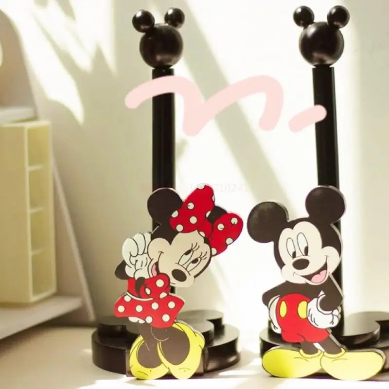 Disney Anime Hobby Mickey Mouse Minnie Creative Kitchen Upright Paper Towel Hanger No Punch Lazy Cartoon Rag Holder Decoration