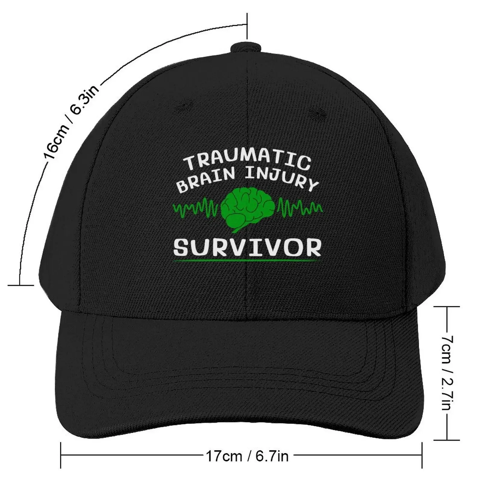 Traumatic Brain Injury Survivor Baseball Cap Big Size Hat Christmas Hat Hats Woman Men's