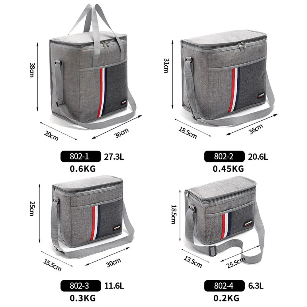Casual Travel Handbags Oxford Cloth Waterproof Thermal Insulated Lunch Bags Picnic Bag Food Storage Box Cooler Bag