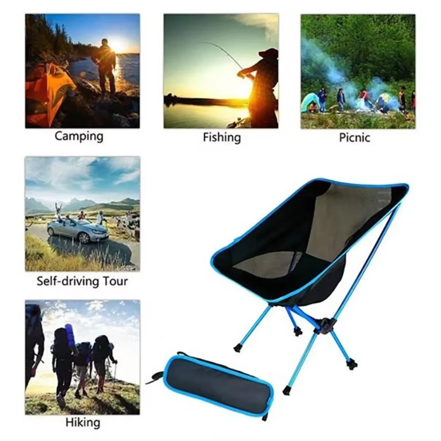 

Folding Chair Ultralight Detachable Portable Lightweight Chair Folding Extended Fishing Camping BBQ Garden Hiking