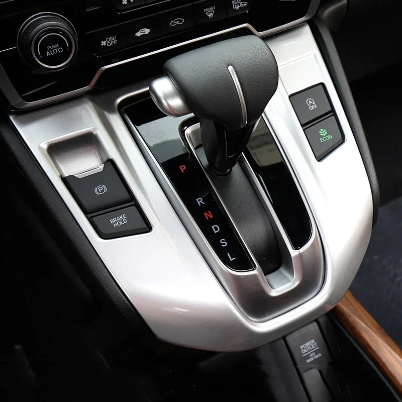 For Honda crv CR-V 2017 2018 2019 2020 2021 2022 Hybrid ABS Car Internal Gear Shift Box Panel Cover Case Trim Frame Stickers view 4