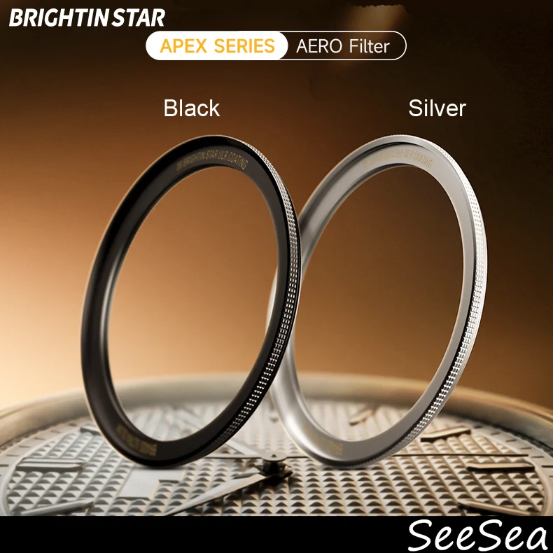 Brightin Star AERO UV-Filter, Schott B270-Glas, ultradünner Messingrahmen, 28-lagige Nano-Beschichtung, wasserabweisend, 39 43 46 49 52 55 58