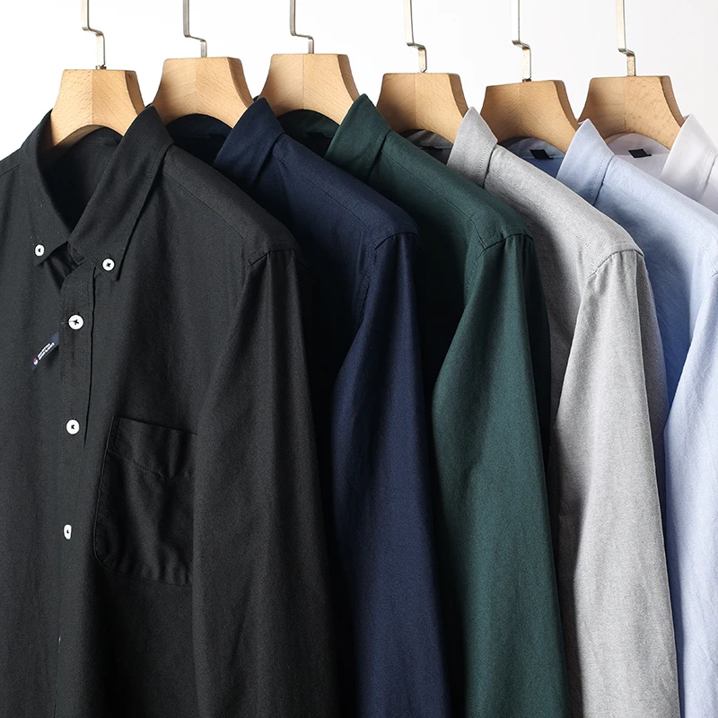 

Waed Pure Cotton Long Sve Ox Cloth irt Men's Color Casual Busin Commute irt Comfortable Breathable